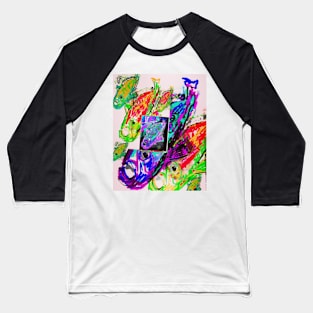 ABSTRACT COLLAGE FISH Baseball T-Shirt